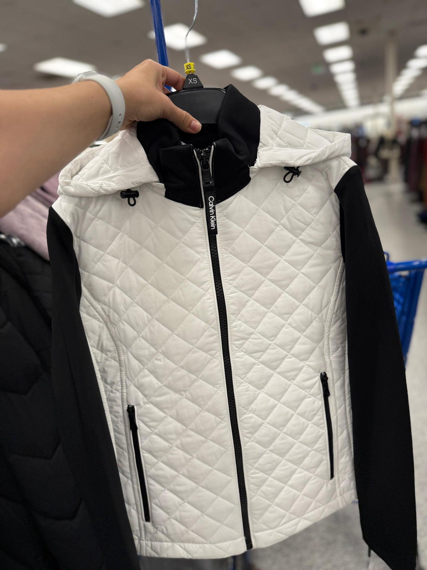 Chamarra Calvin k blanco/negro