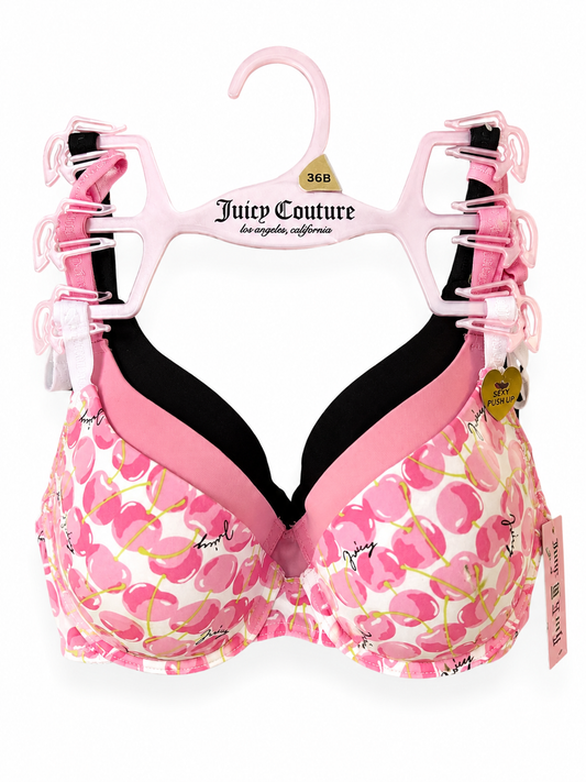 Brasier Juicy C 3pz en color rosa y negro