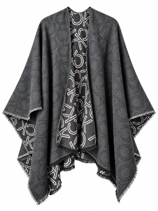 Poncho Calvin K monogram y gris