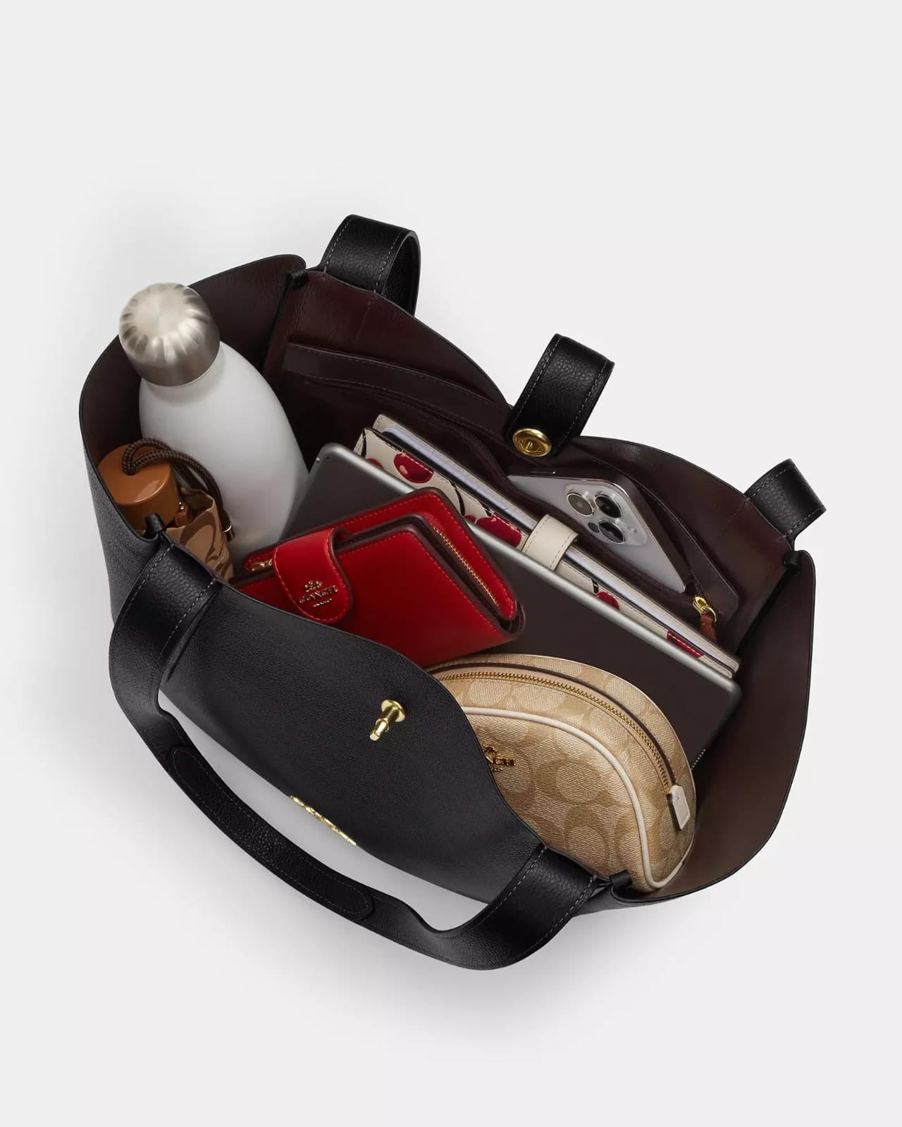 Tote Coach negra Hadley Turnlock Tote Bag