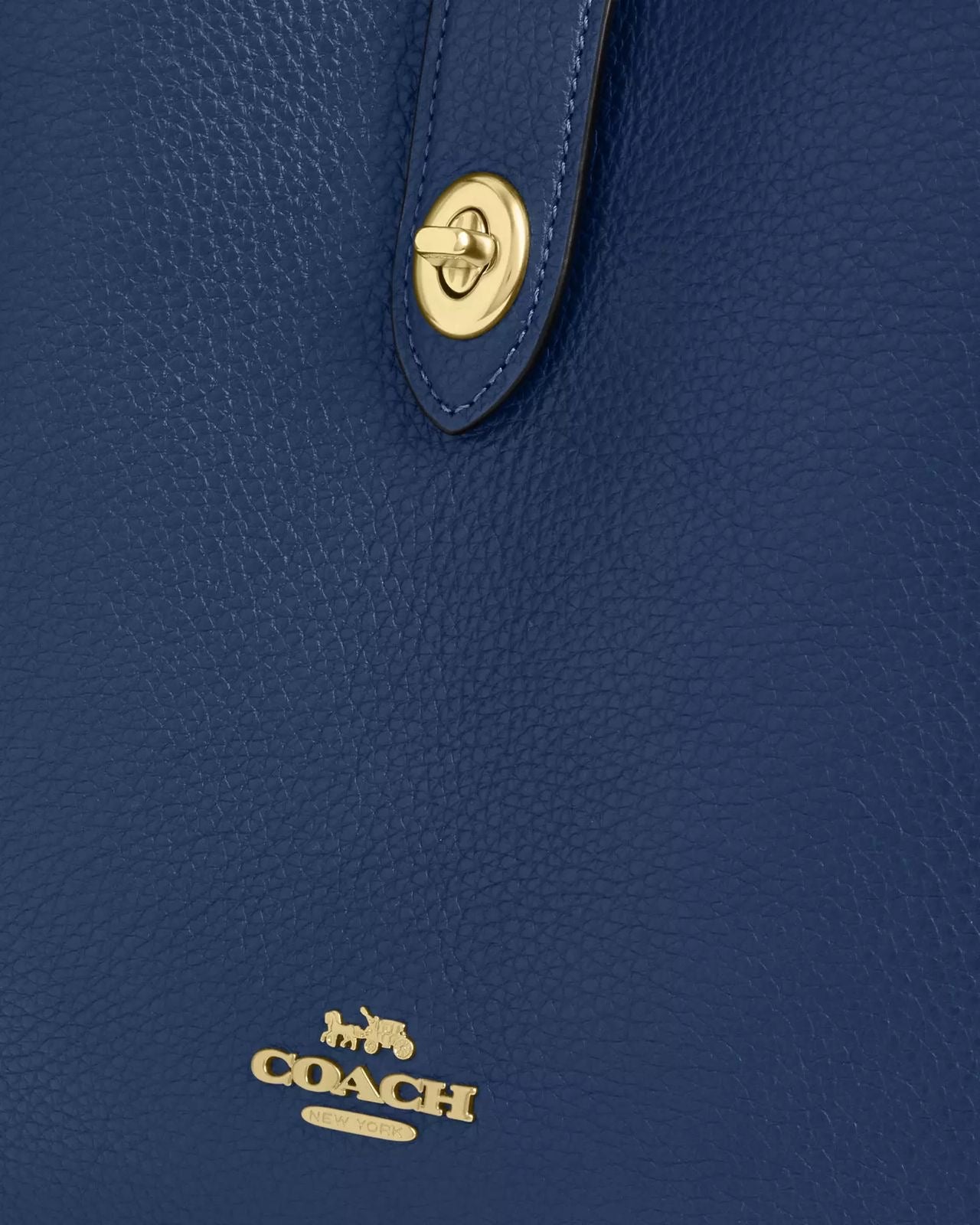 Crossbody Coach Hadley azul marino convertible doble strap, placa dorada