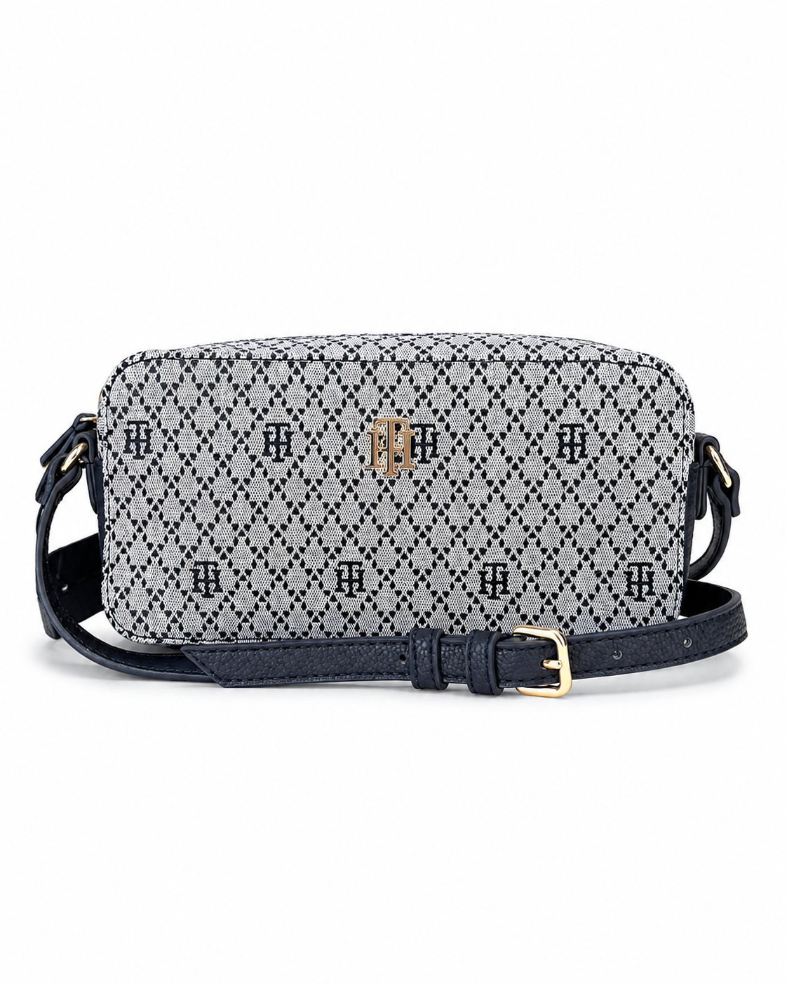 Crossbody Tommy H azul marino con monogram