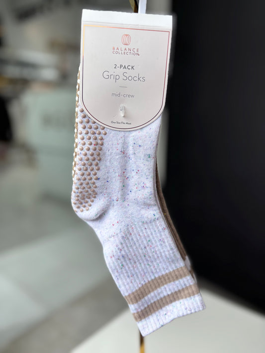 Calcetines con agarre Balance C 2pz café y gris