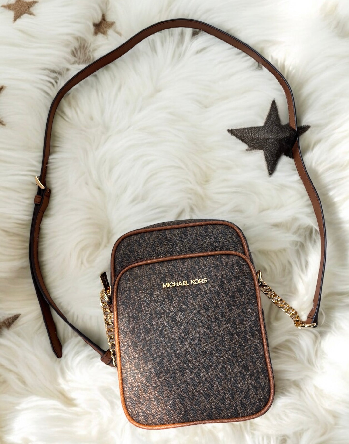 Crossbody Michael K chocolate/camel