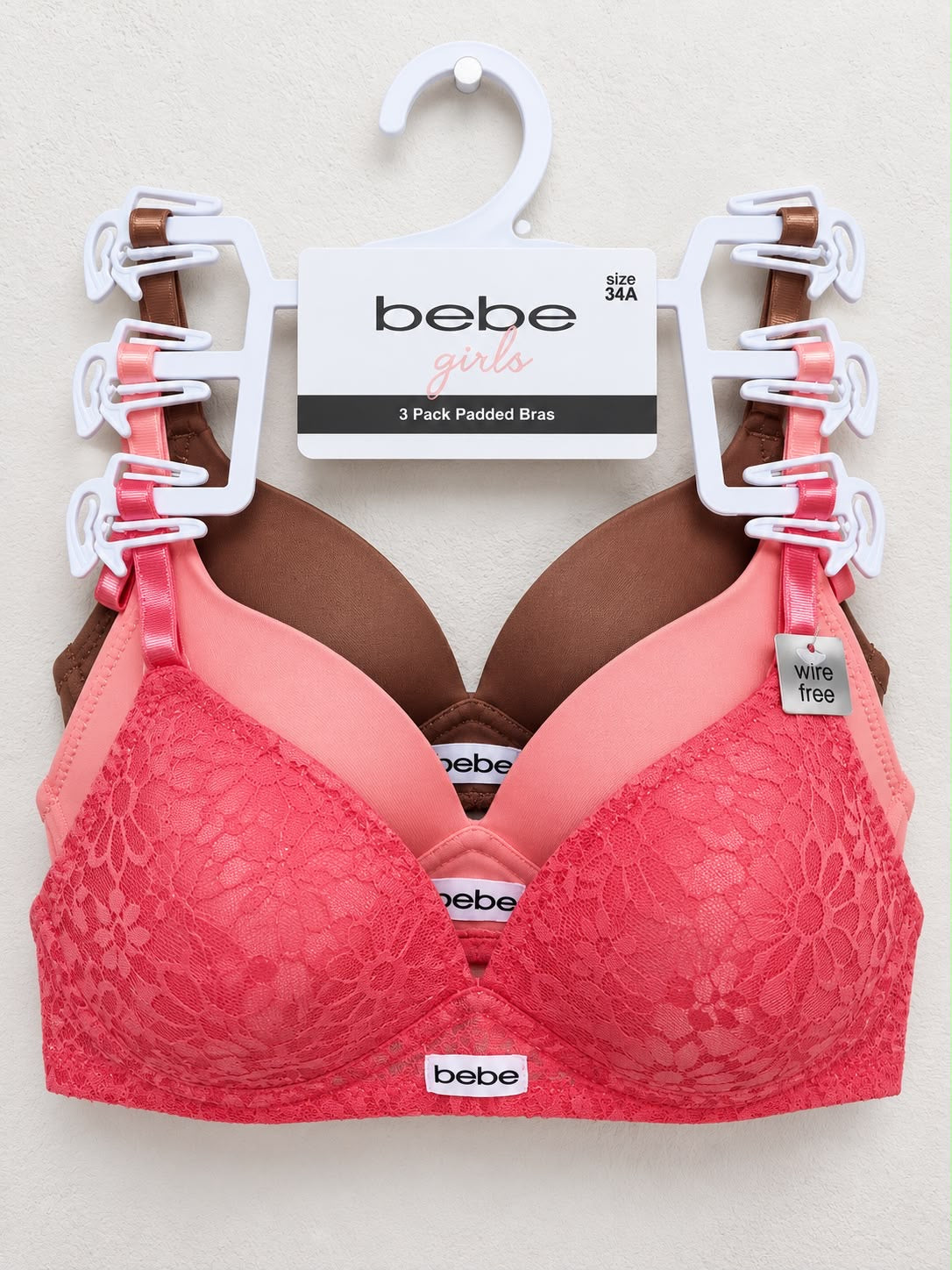 Set de 3 brasieres para adolescente
