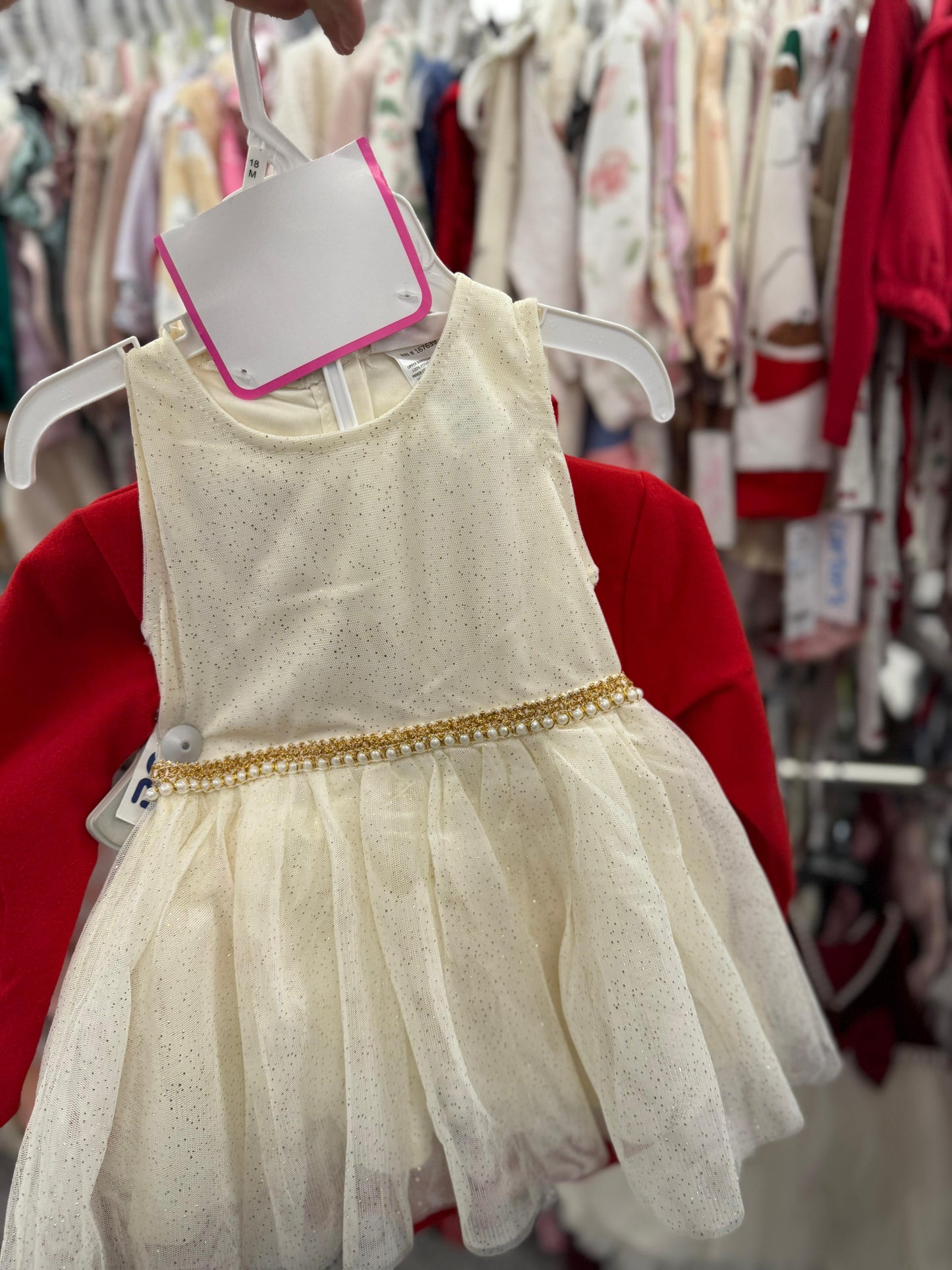 Conjunto Little Lass vestido, abrigo y diadema