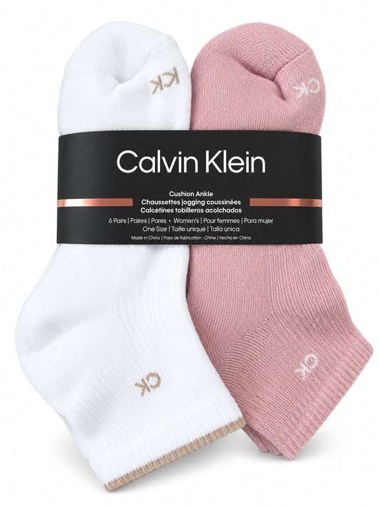 Calcetines Calvin K rosas y blanco