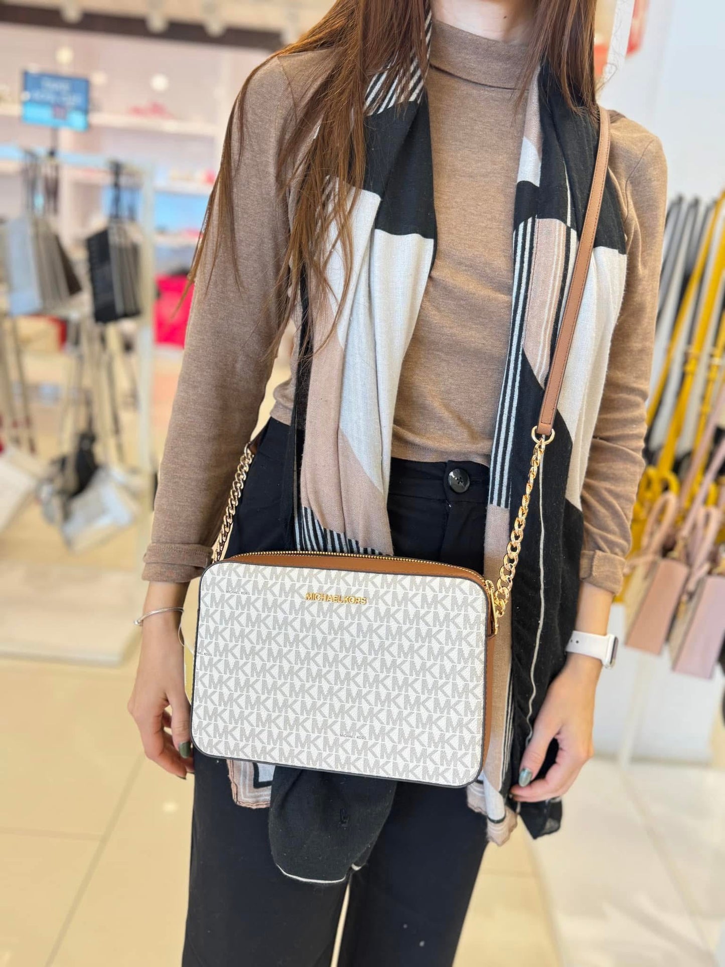 Crossbody Michael K vainilla/café