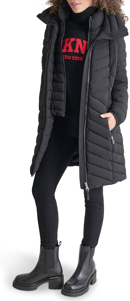 Chamarra DKNY negra doble cierre