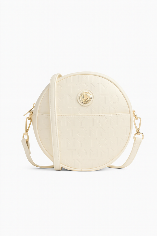 Crossbody Tommy H blanco con monogram