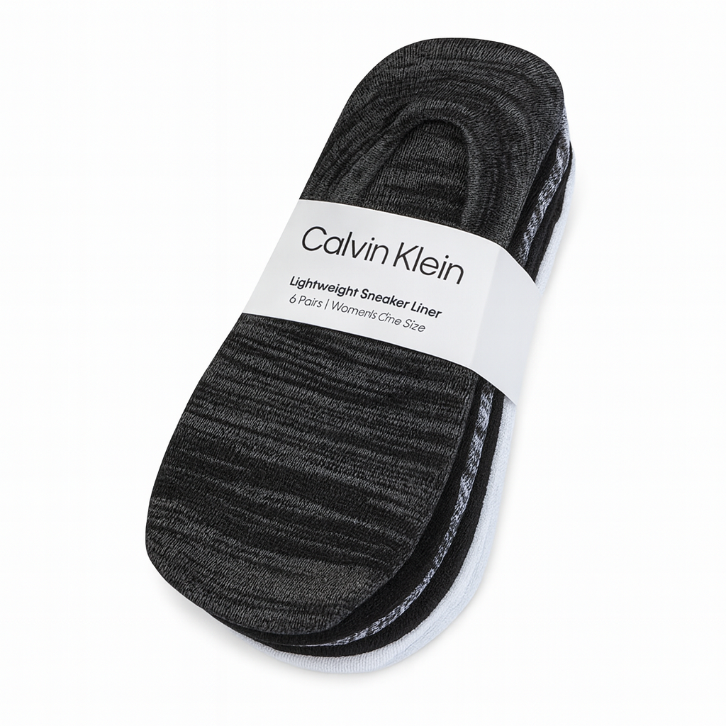 Protectores Calvin K gris jaspeado, blanco y negro 6 pares