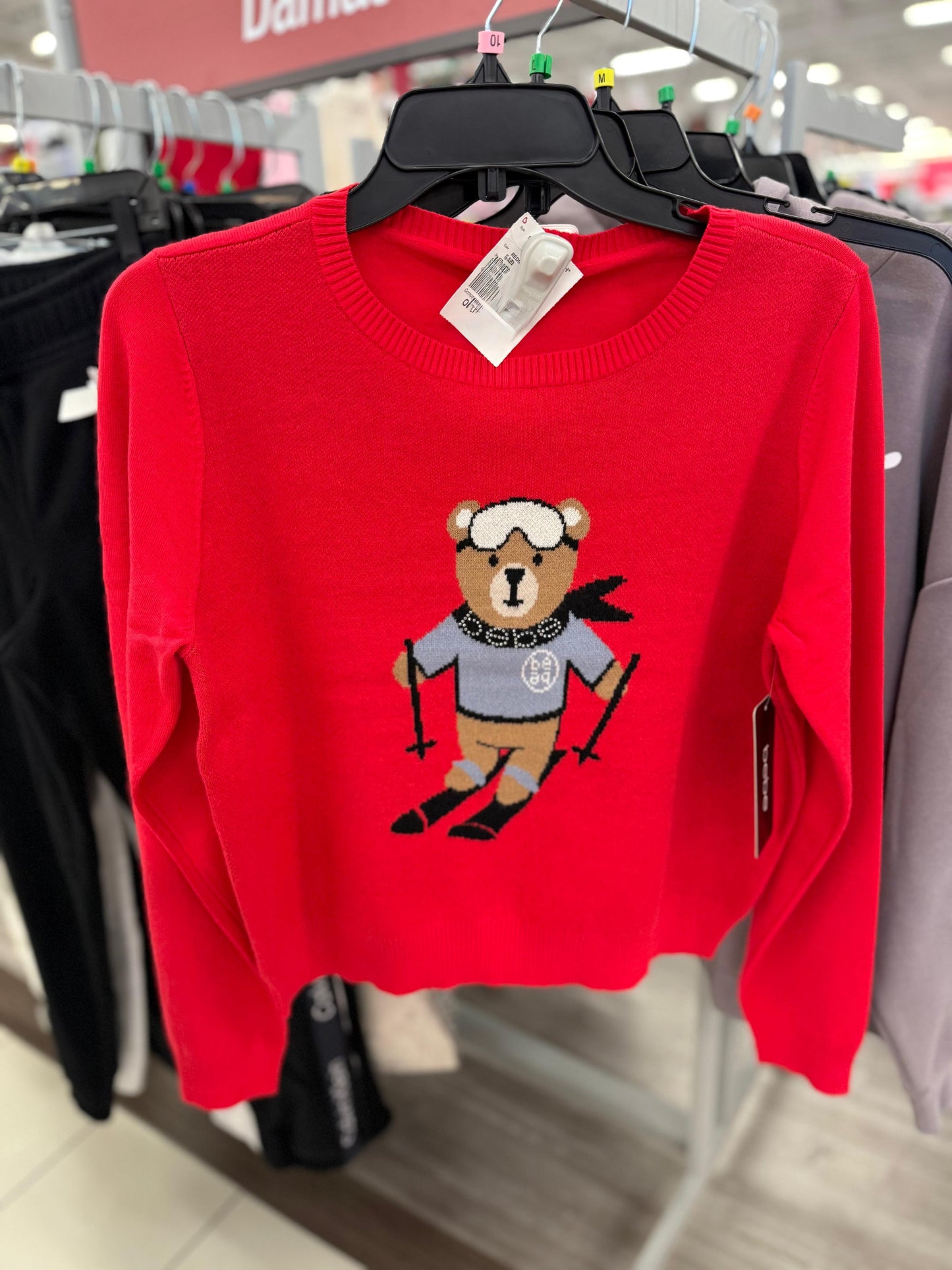 Suéter Bebe rojo con osito y piedritas