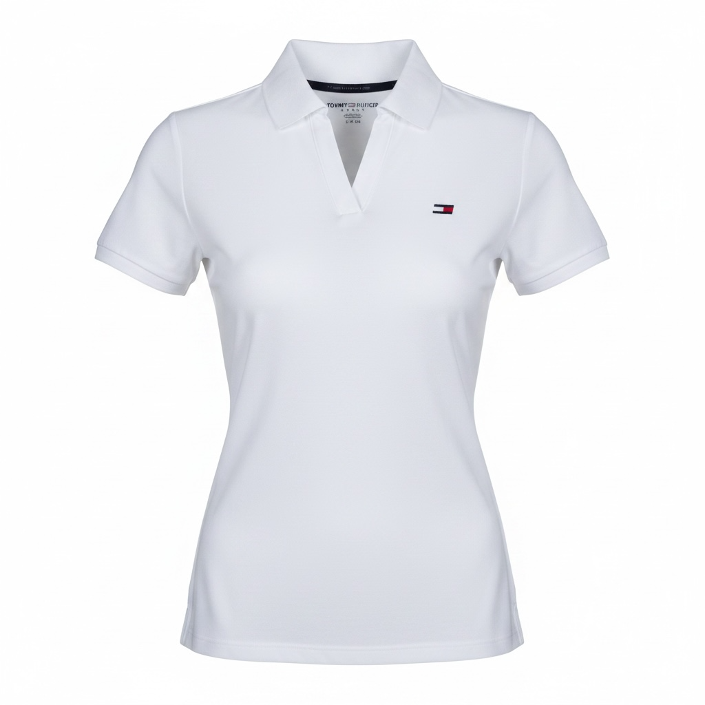Playera Tommy h tipo polo blanca sport