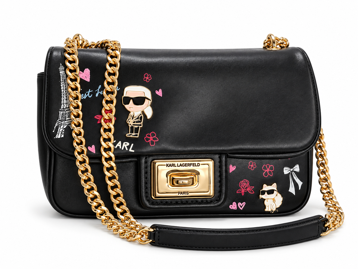 Crossbody /hobo KarlLagerfeld negra strap cadena