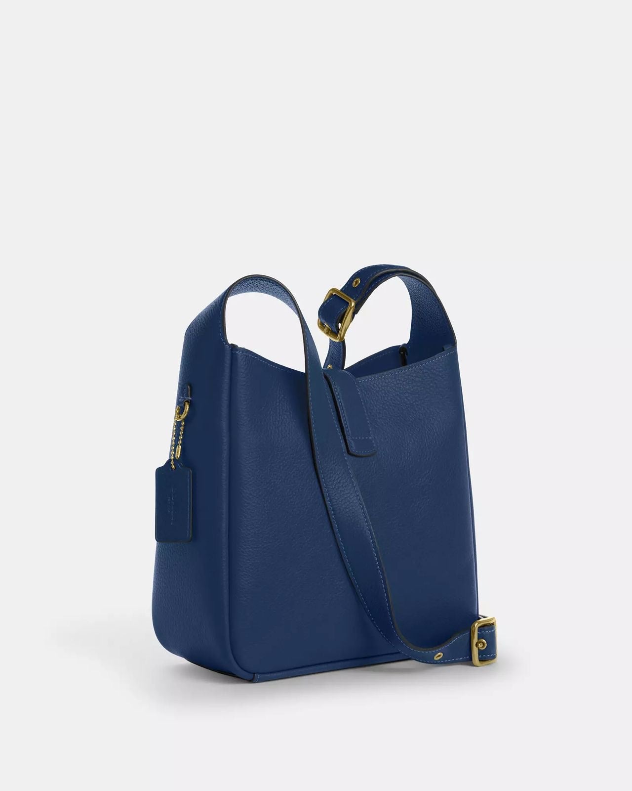 Crossbody Coach Hadley azul marino convertible doble strap, placa dorada