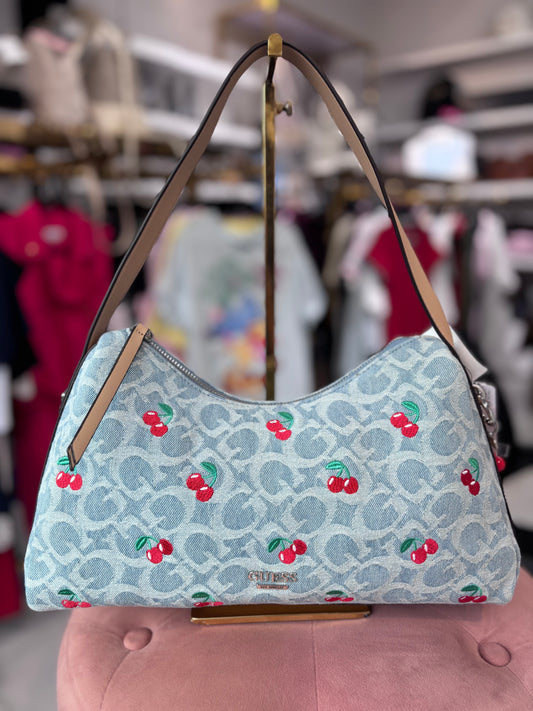 Hobo Guess mezclilla con cerezas bordadas