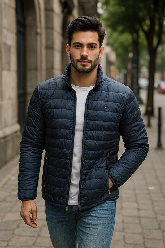 Chamarra Tommy H azul marino para hombre