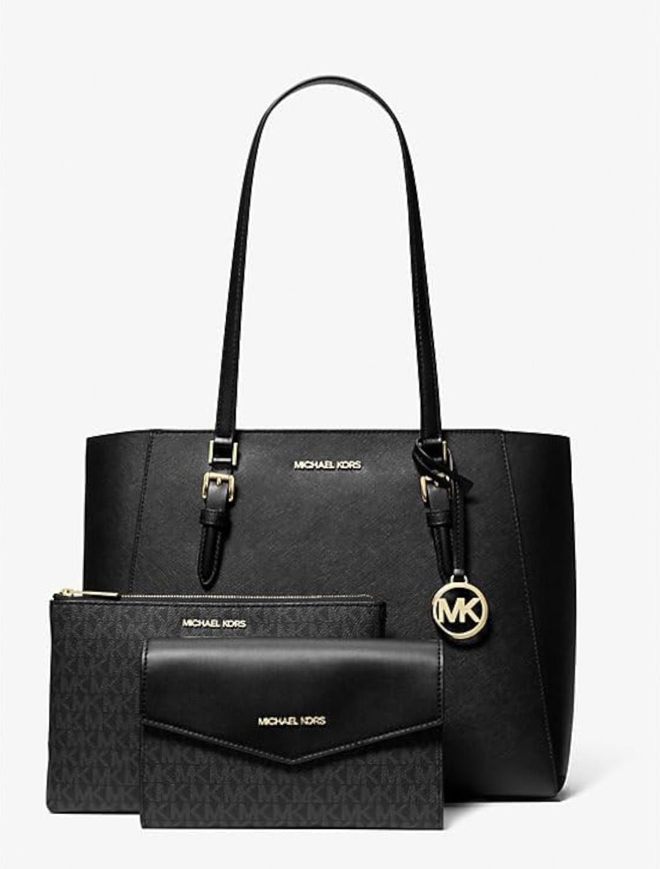 Tote Michael K negra con 2 Crossbody