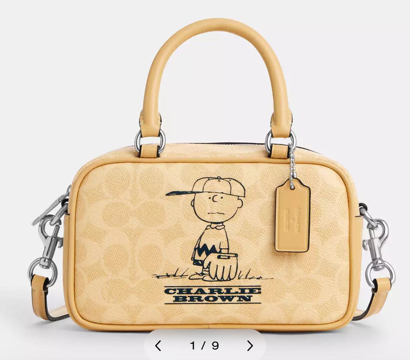 Crossbody Coach Peanuts Bag Satchel amarilla