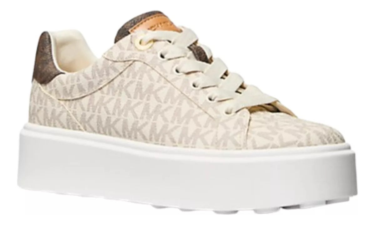 Tenis Michael K Vanilla con monogram de plataforma