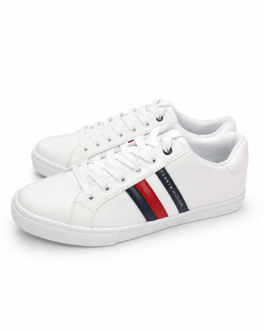 Tenis Tommy H blancos con bandera talla  25.5