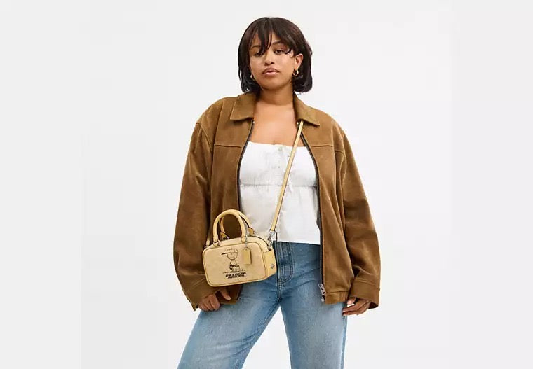 Crossbody Coach Peanuts Bag Satchel amarilla