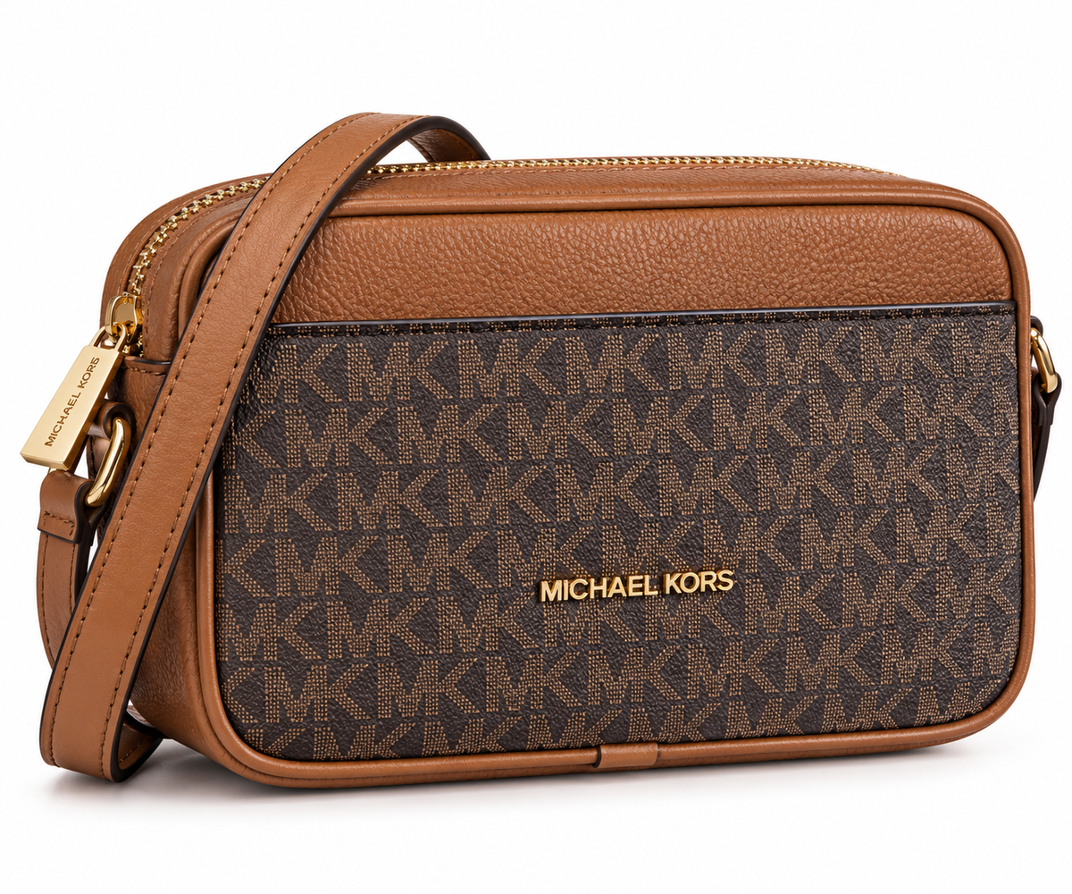 Crossbody jet set Travel camera Michael k café con camel