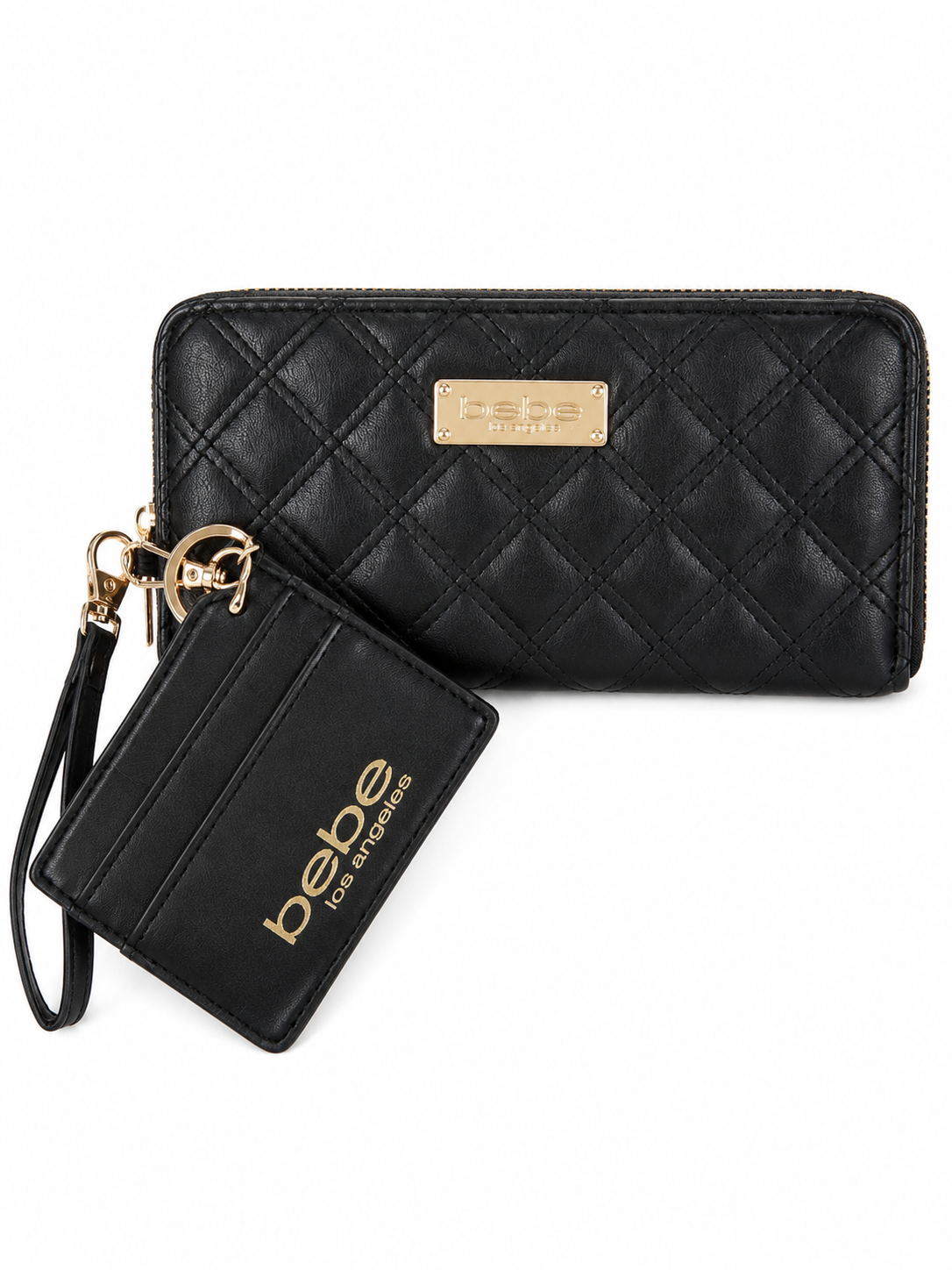 Cartera bebé con monedero negro con dorado