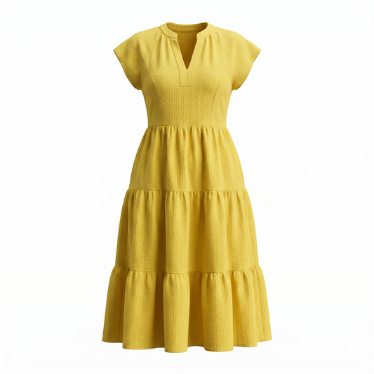 Vestido Calvin k amarillo largo