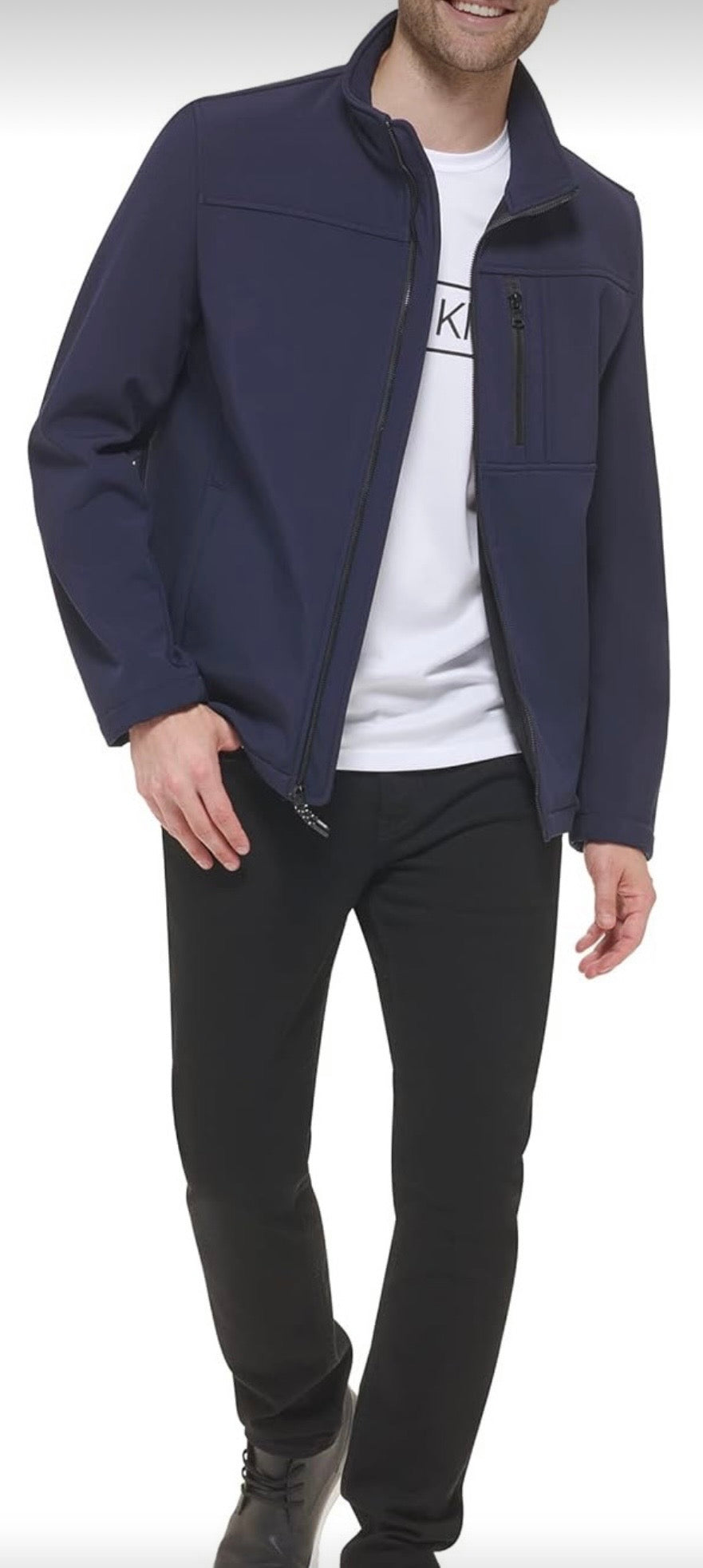 Chamarra Calvin k azul marino para caballero