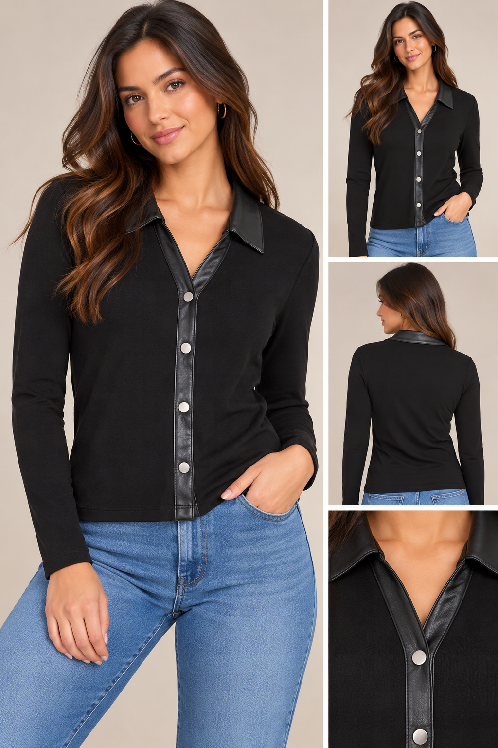 Blusa Michael k negra talla M