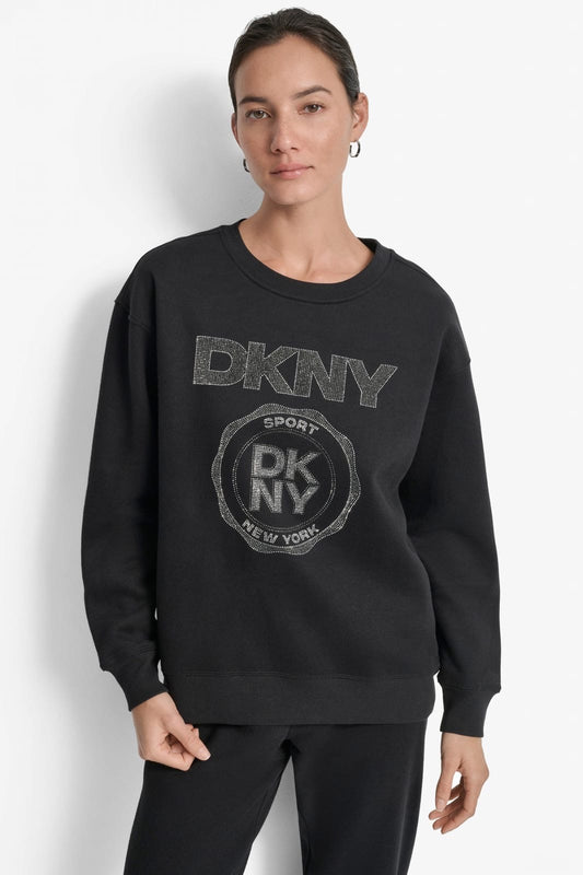 Sudadera DKNY negra con brillos