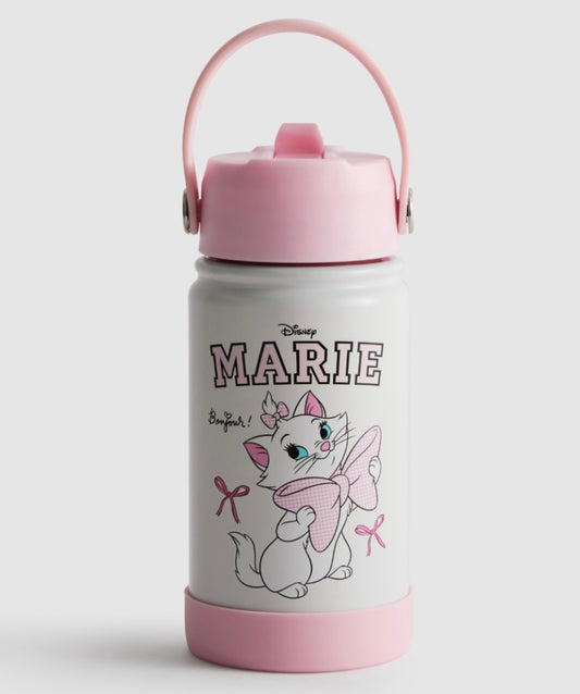 Botella de agua Primark Disney de Marie blanca de 350ml