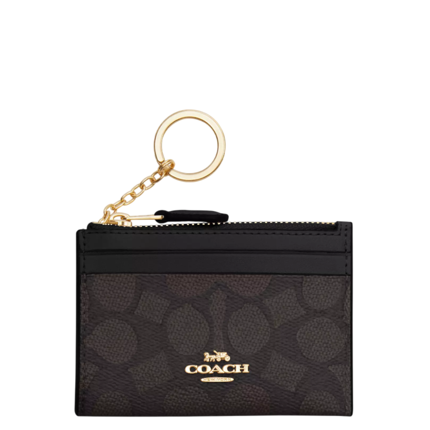 Tarjetero Coach café con negro