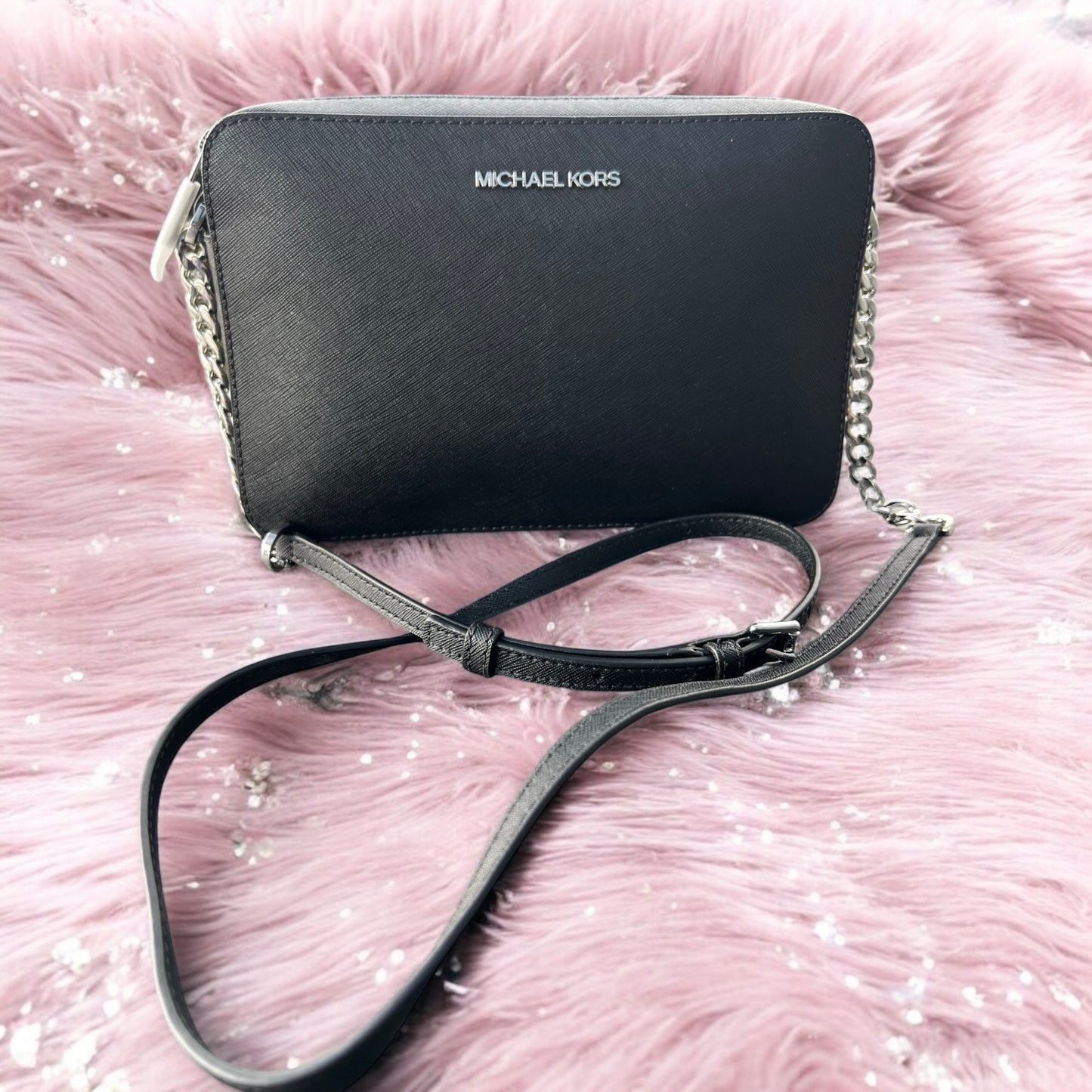 Crossbody Michael k negro con plata