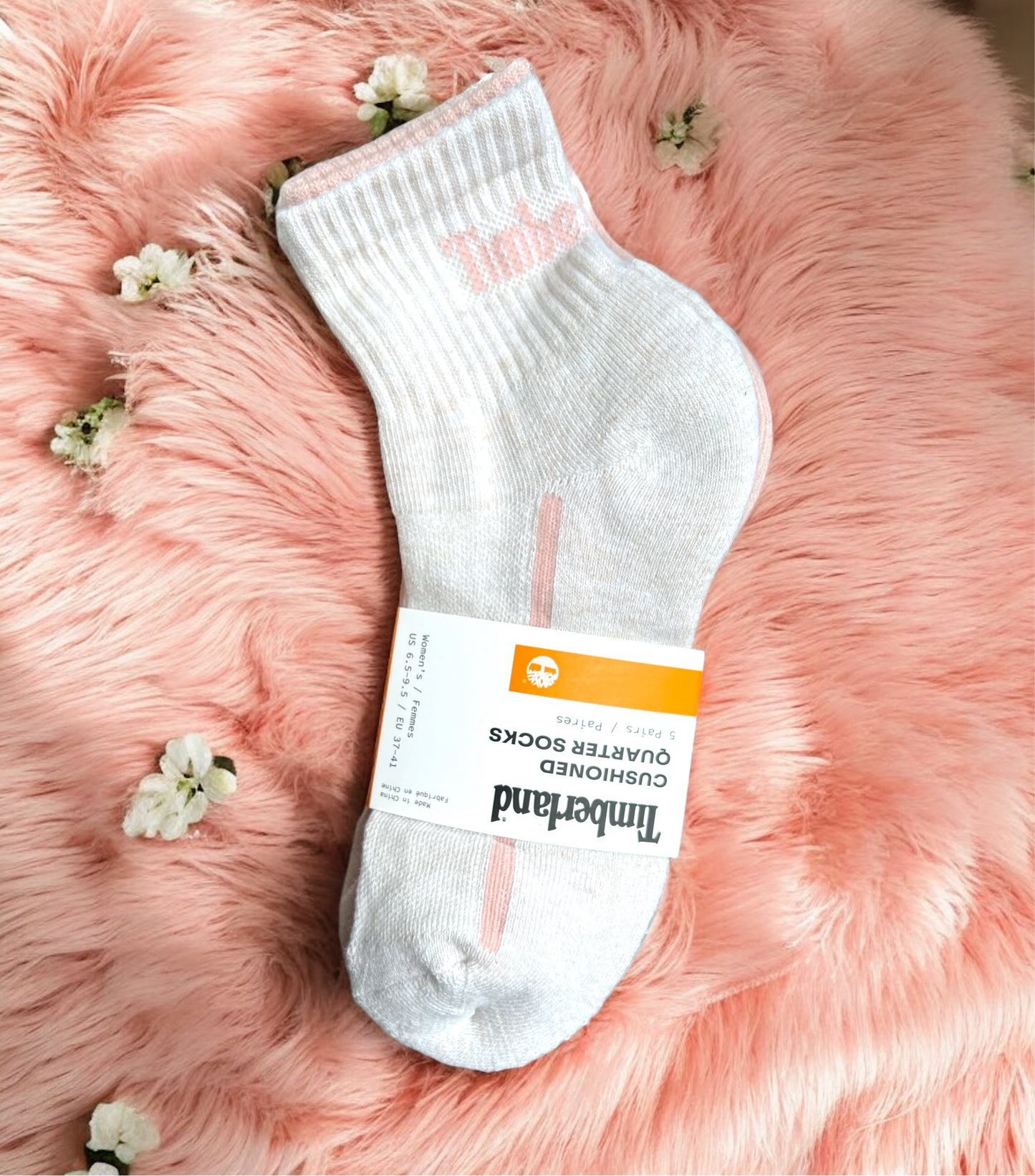 Calcetas Timberland rosa, palo de rosa y gris