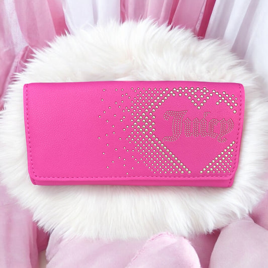 Cartera Juicy C rosa con brillos dorados