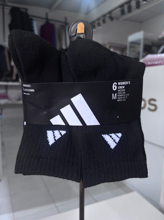 Calcetas Adidas negras largas 6 pares