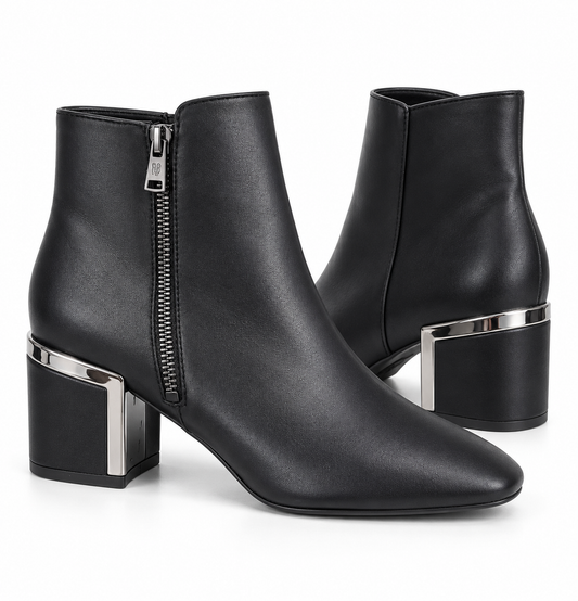 Botines Calvin K negros con plata 23.5