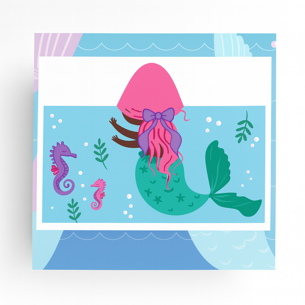 Toalla Sunny Kids de sirena con gorrito
