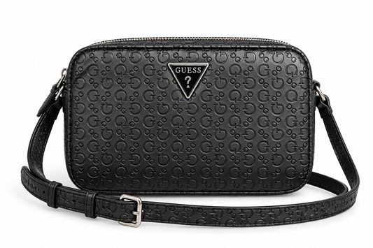 Crossbody Guess doble cierre negra