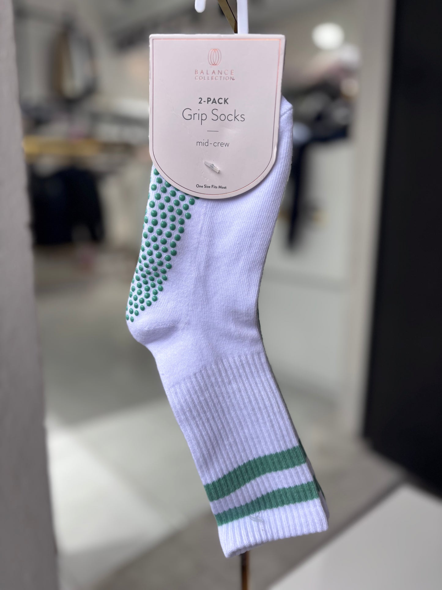 Calcetas con agarre Balance C 2 pares blanco y verde