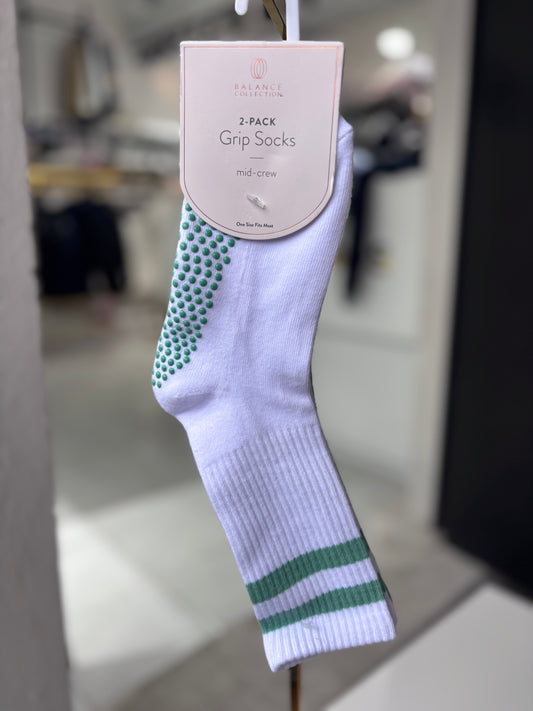 Calcetas con agarre Balance C 2 pares blanco y verde