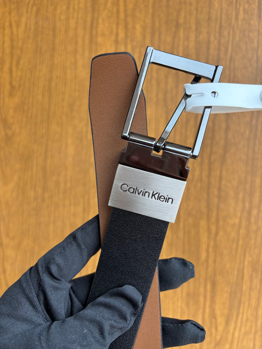 Cinturón Calvin K reversible negro/camel para caballero