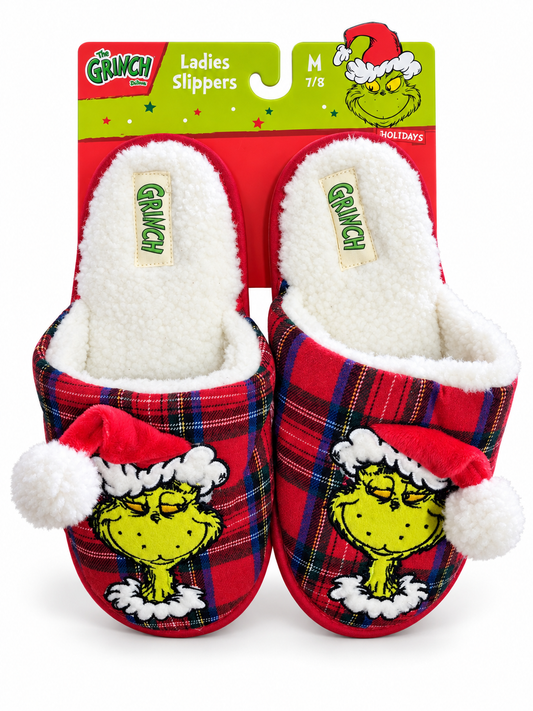 Pantuflas the Grinch para mujer talla M 24/25