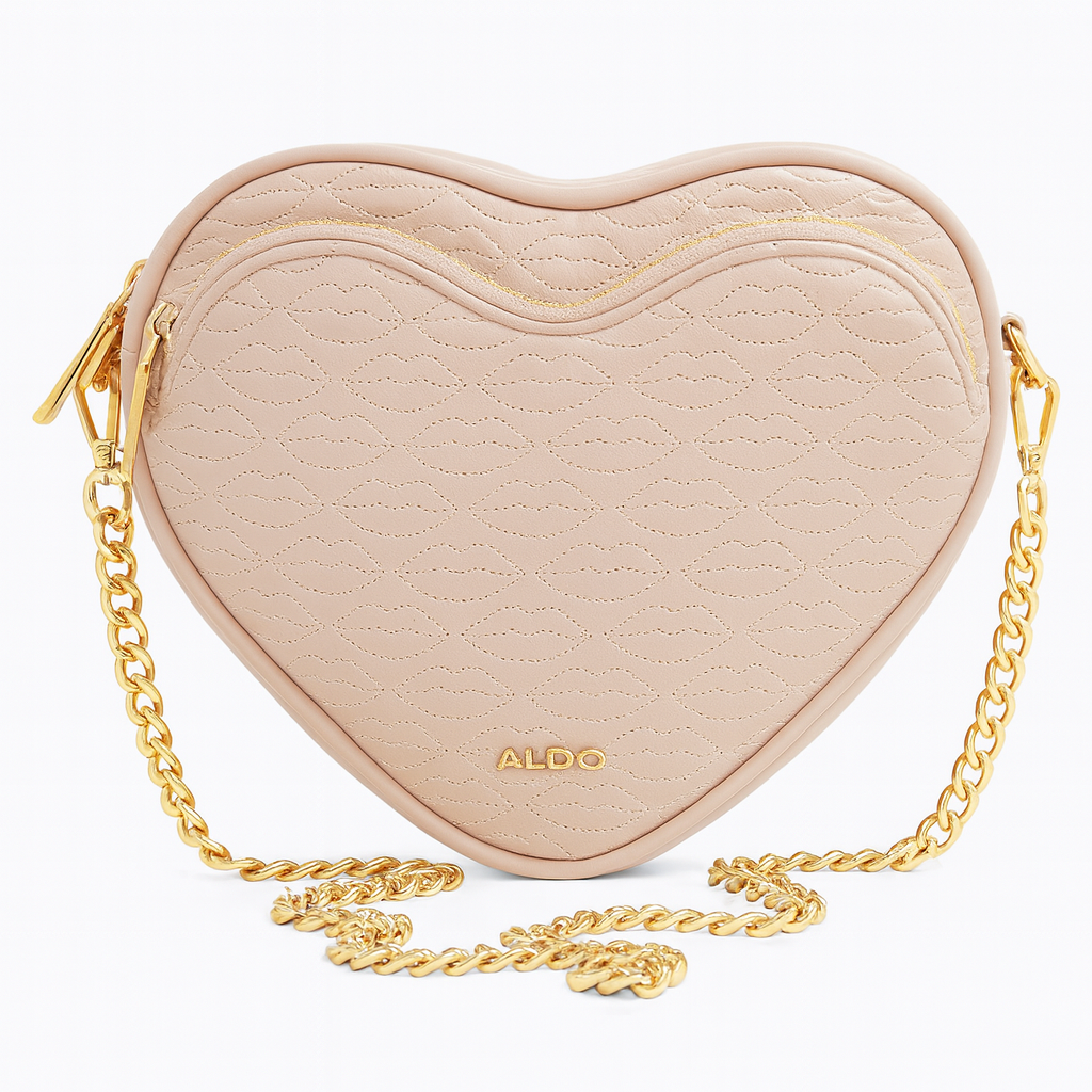 Crossbody Aldo nude en forma de corazón con monogram de labios