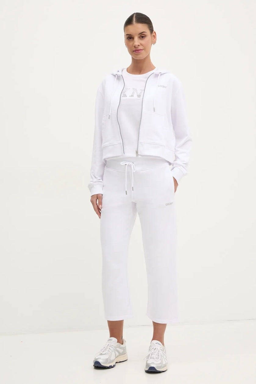 Pants DKNY blanco capri letras con brillos