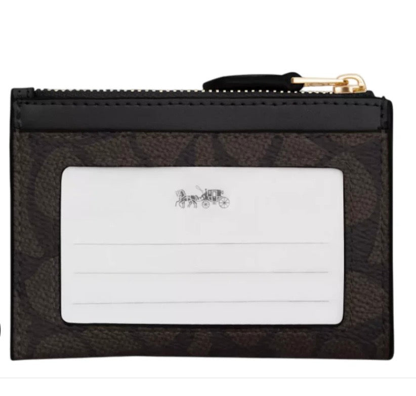 Tarjetero Coach café con negro