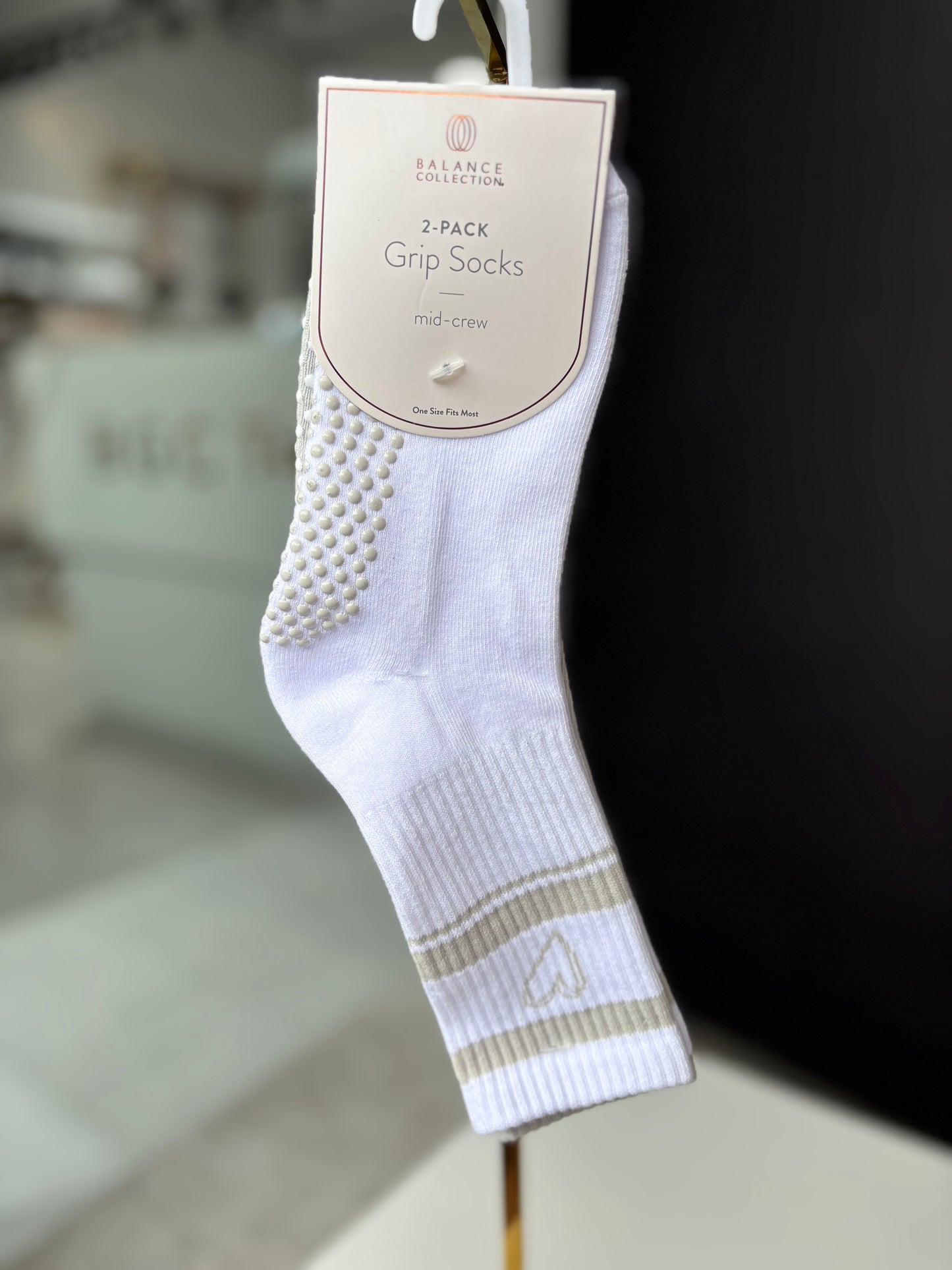 Calcetines con agarre Balance C 2pz blanco gris