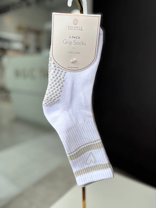Calcetines con agarre Balance C 2pz blanco gris